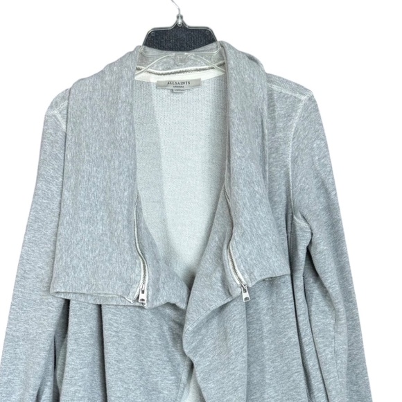 All Saints Mila Dahlia Sweatshirt Grey Zipper Oversized Cardigan Women's Size M - Picture 6 of 12